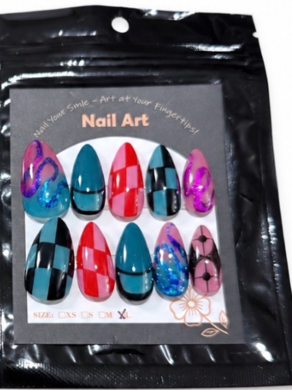 False Nail Art Set - Multicolor Nails